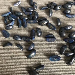 PERUVIAN NAVY BLUE BEADS Melon Slice Shape SPACERS